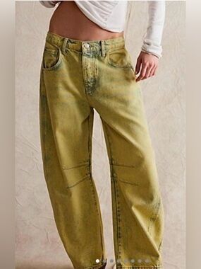 Free people good luck barrel jeans NWT flying saucer